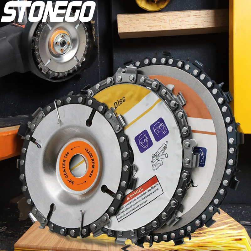Angle Grinder 4.5 - STONEGO Wood Carving Disc Woodworking Chain