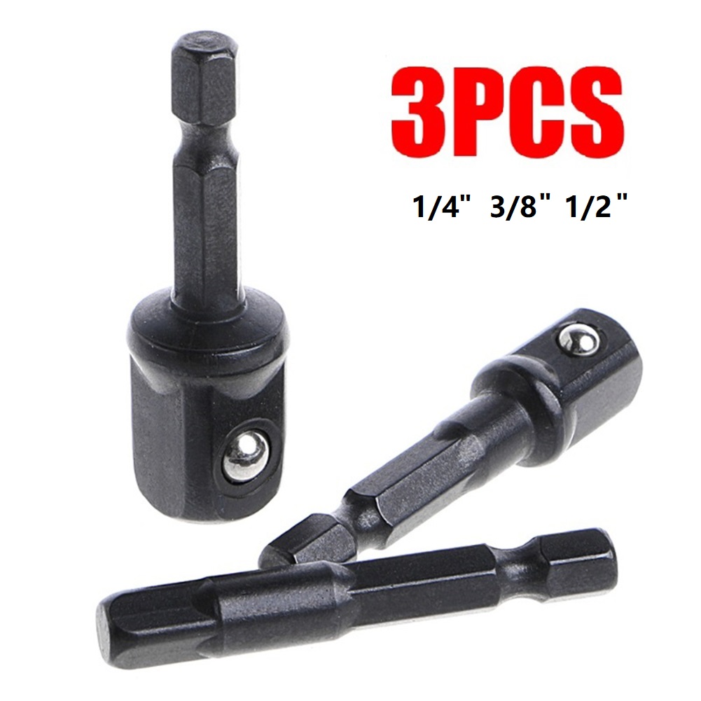 Power Tools List - 3Pcs Socket Adapter Set, 1/4