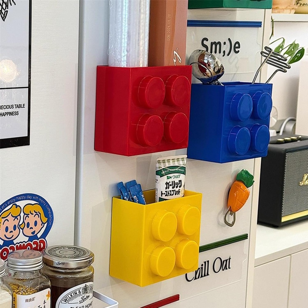 Power Tools Lego - Lego-Style Magnetic Refrigerator Organizer ABS Plastic