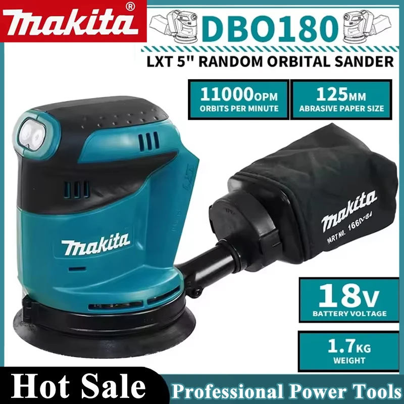 Random Orbital Sander - Makita DBO180Z 18V Brushless Cordless Rechargeable