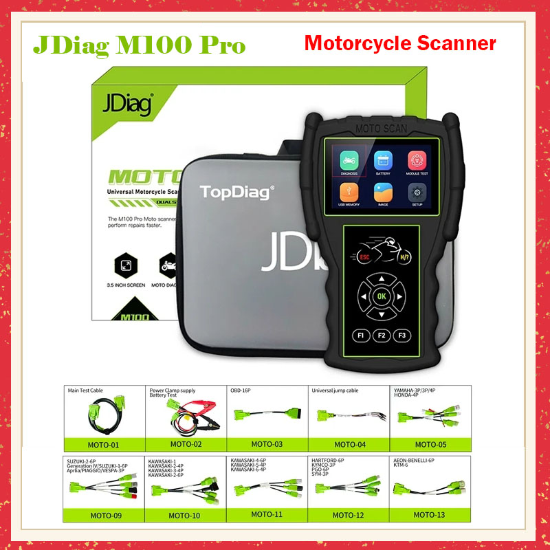 Power Tools Pro - JDiag M100 Pro Motorcycle Scanner Diagnostic