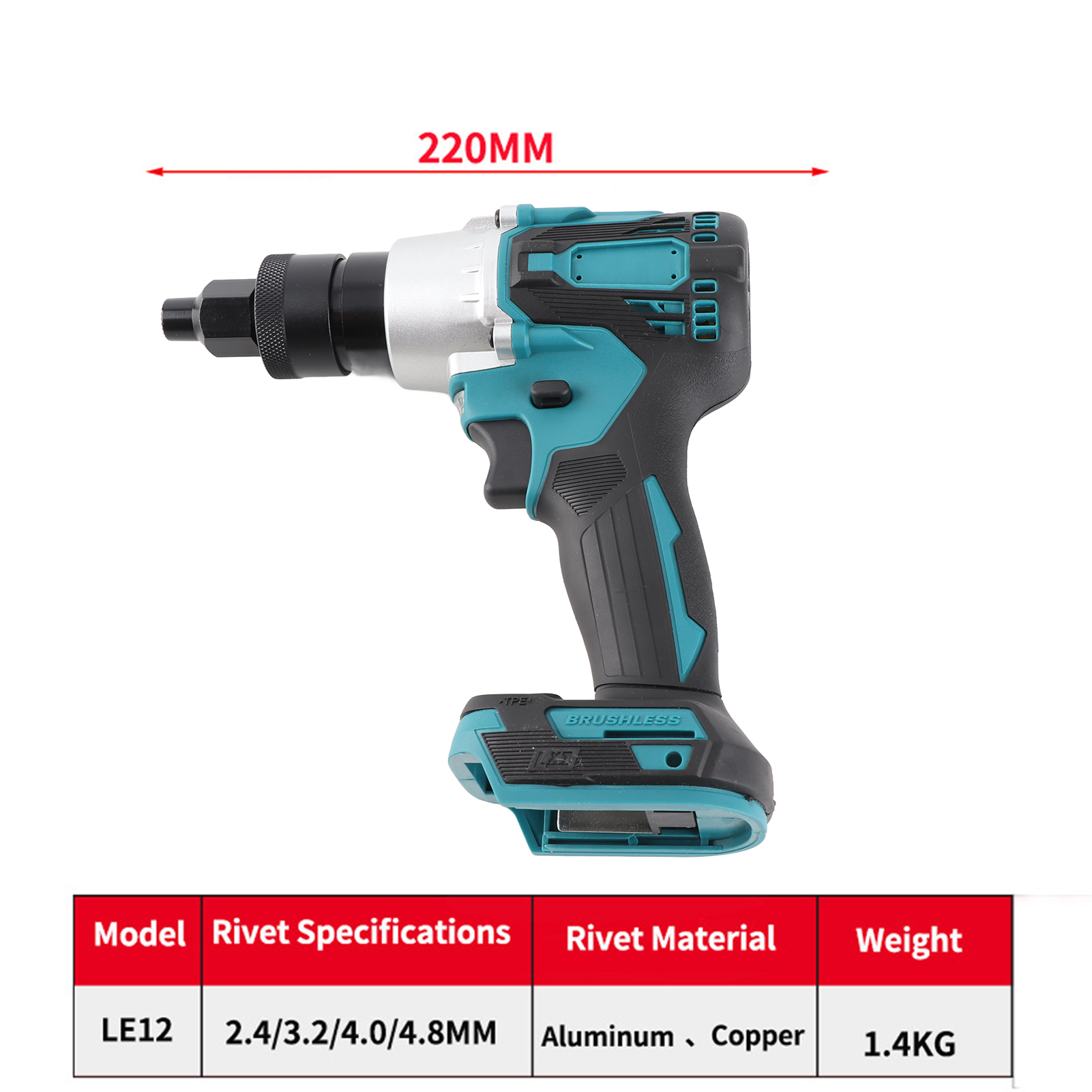 Electric Riveting Gun Brushles - Power Tools List recensie en prijs