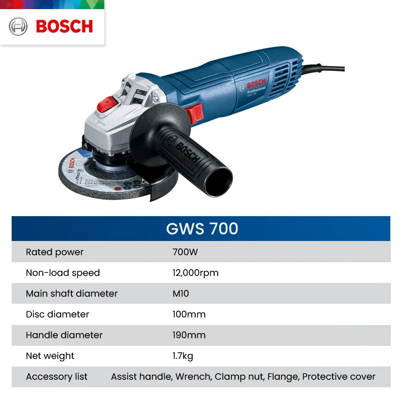 Bosch GWS 700 Angle Grinder Wi - Angle Grinder 4.5 recensie en prijs